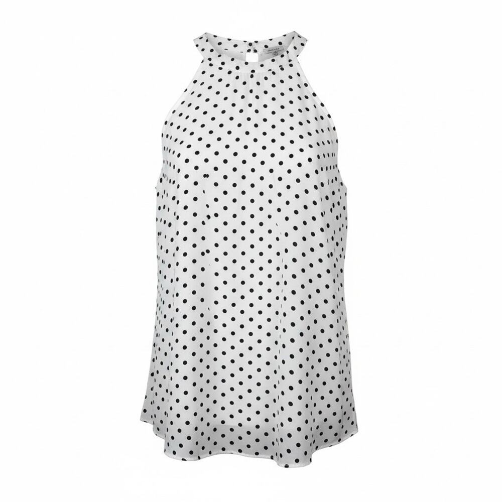 White Birch White Polka dot Halter Dress Retro Classy Formal Event Plus Size 3X